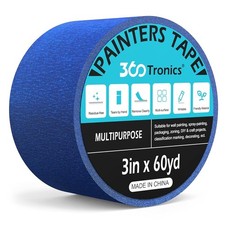 Blue Painters Tape, 3" x 60 Yds, Protects Surfaces, Removes Cleanly, 1 Roll