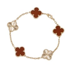Van Cleef Arpels Vintage Alhambra Bracelet 5 motifs 18K Pink Gold VCARP7RP00