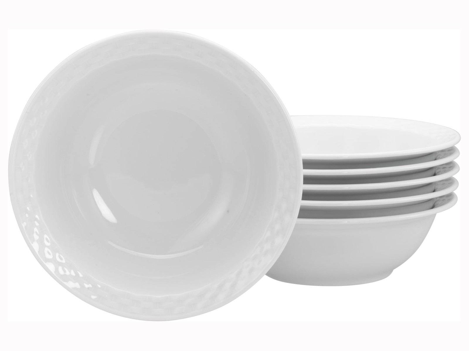 CreaTable 24645 Polo Weiss 6-tlg Müslischalen Set Schüssel Set Schalen Set