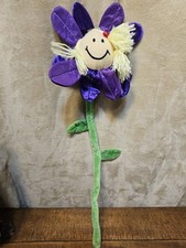 Toys R Us Animal Alley Posable Plush Smiling Girl Purple Flower Blond Hair 20"