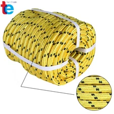 Bull Rope 1/2"×200' Double Braid Polyester Rope 6180Lbs Breaking Strength Yellow