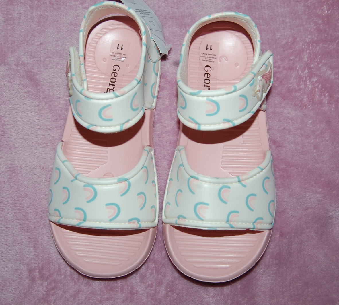George Water Shoes ""Unicorn and Rainbows"" Pink and White UK 11 EUR 29 BNWT
