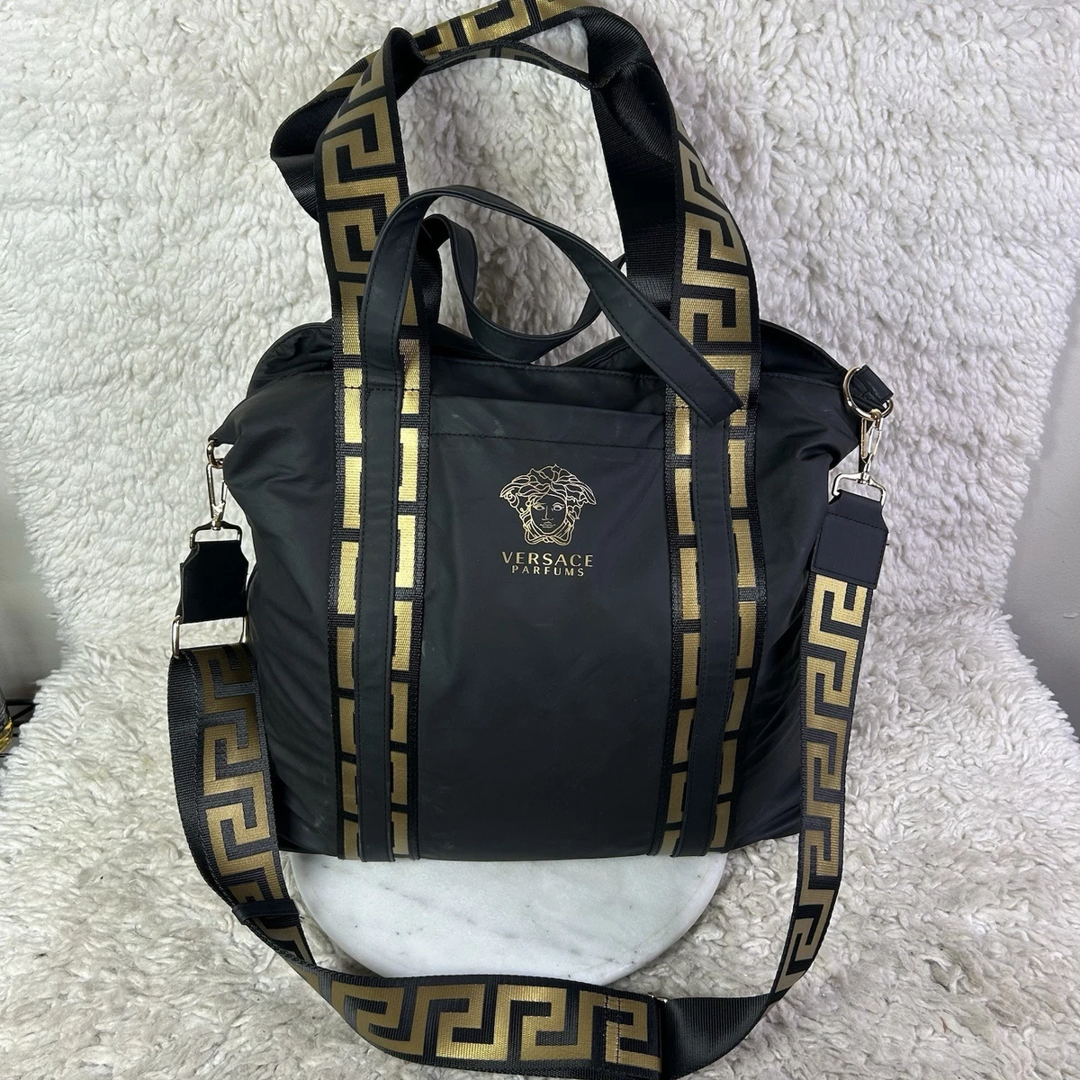 Versace Black Nylon Exterior Bags & Handbags for Women for  display picture 2