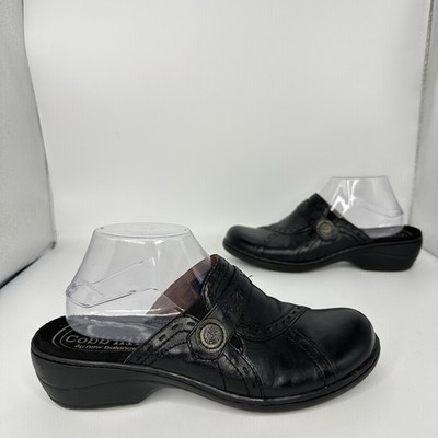 Cobb Hill Women 10 M Slip On Sandal Leather Black Mule CBN11