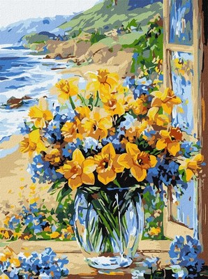 4823104375401 Malowanie po numerach - Kwiatowe wybrzeże 30x40cm Ideyka
