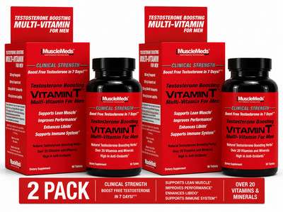 MuscleMeds Vitamin T Men's Testosterone Booster Multivitamin 90 Tablets 2 pack