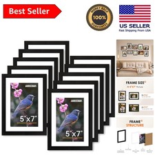 Set of 10 5x7 Minimalist Picture Frames with HD Plexiglass for Elegant Displays