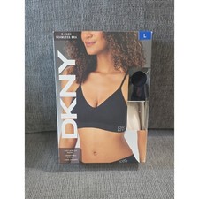 DKNY Women's 2-Pack Seamless Bra Black Cream, New In Box, Size Large.