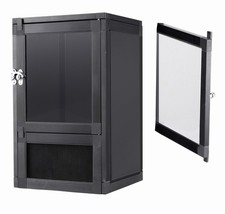 Hybrid Reptile Cage 12  x12  x18  W/ Interchangeable Doors - Black