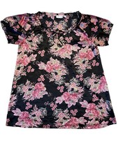 Amoureuse Pink Floral Satin Nightgown Romantic Feminine Plus Size 1X