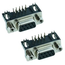 2 x 9-Way Right Angle PCB Female D Socket Connector