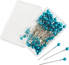 Straight Pins with Colored Heads - 1200 Pieces (12 Colors) 1.5in Length - Pin...