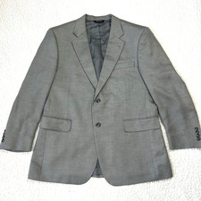 Jos A Bank Blazer Sport Coat Mens 44R Gray Signature Collection Lined Silk Blend