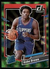 2023-24 Donruss #239 Kobe Brown Green Laser Holo Los Angeles Clippers Rookie