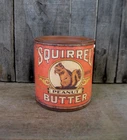 Antique Pantry Tin New Pumpkin Milk Paint Squirrel Peanut Butter Label