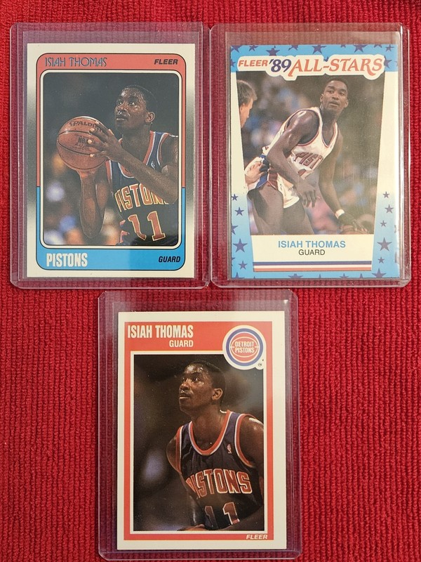 Isiah Thomas 1988-89 Fleer #45 ×3 Card Lot Pistons HOF