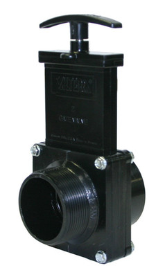 7208 ABS Gate Valve, Black, 2'' FPT X MPT