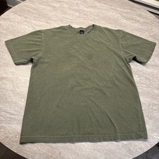Vintage 90s Gap Blank T Shirt Size Medium Made in USA Olive Green Essential