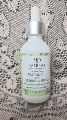 3rd + Fairfax Nourishing Facial Oil w/ Cucumber & Marula Firming Vegan Non-GMO