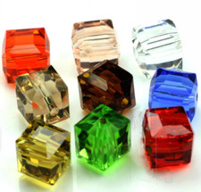 4mm 6mm 8mm Crystal square glass spacer loose beads diy jewelry accessories