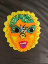 Vintage 1960's Sunflower Vacuform Plastic Halloween Mask