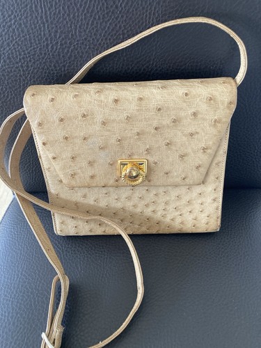 Vintage Handtasche von AR Alfred Roth aus Straußenleder braun beige - Bild 2 von 17