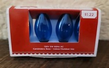 Holiday Time C7 Replacement Bulbs Xmas Party Wedding Lights Clear Blue 4 Bulbs