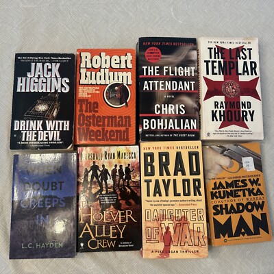 Lot Of 8 Mystery Thriller PB Books Brad Taylor Jack Higgins Raymond Khoury