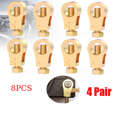Cable Clamp Battery Connection Clip CAR Battery Pure Copper Terminal Wire 4Pairs