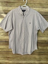 Ralph Lauren Men s Classic Fit Button Down Shirt Pink And Blue Stripes Size: XL