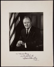 HUBERT H HUMPHREY VP AUTO 11x14 MATTED 8x10 PHOTO LYNDON JOHNSON VICE PRESIDENT