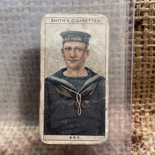 SMITHS ANCESTRAL CIGARETTE TOBACCO CARD NAVAL DRESS BADGES No.47 BOY HMS GANGES - Picture 3 of 10
