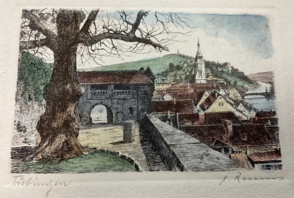 Gravure Sur Papier Signée à Identifier - Photo 3/4