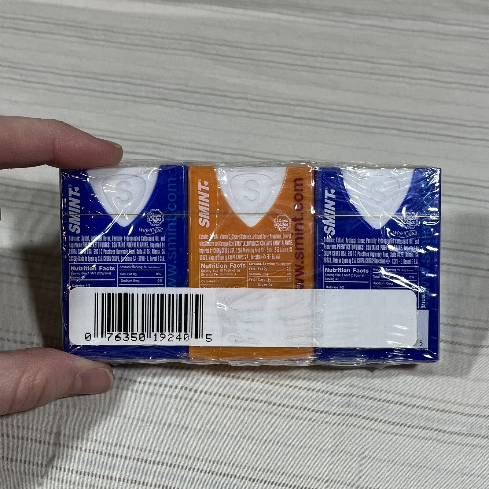RRE Vintage Chupa Chups SMINT 3 Pack SEALED Candy Container Intense Peach B1