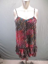 XHILARATION Size M Womens Multicolor Ruffle Loose Lined Cami Boho Dress 313