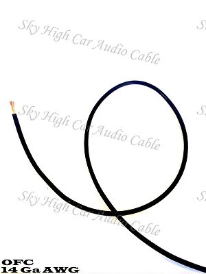 OFC 100 ft 14 Ga AWG Copper Primary / Remote Wire BLACK Sky High Car Audio Lead 