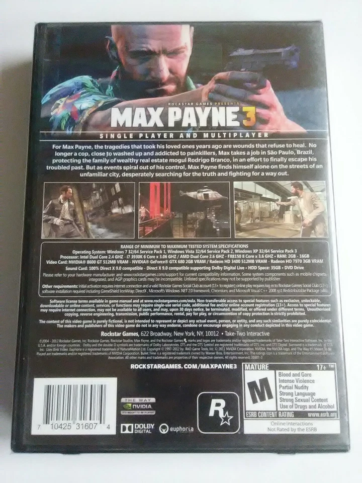 Max Payne 3 (2012) PC DVD-ROM Foto 2 de 4