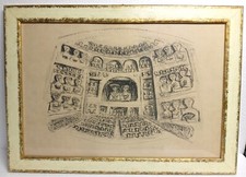 MASSIMO CAMPIGLI rara litografia 1951 TEATRO P.A. XIV/XIX 57x38 in cornice coeva