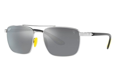 Neue Ray Ban Ferrari Sonnenbrille RB3715M F0646G SILBER/SILBER VERSPIEGELTE GLÄSER