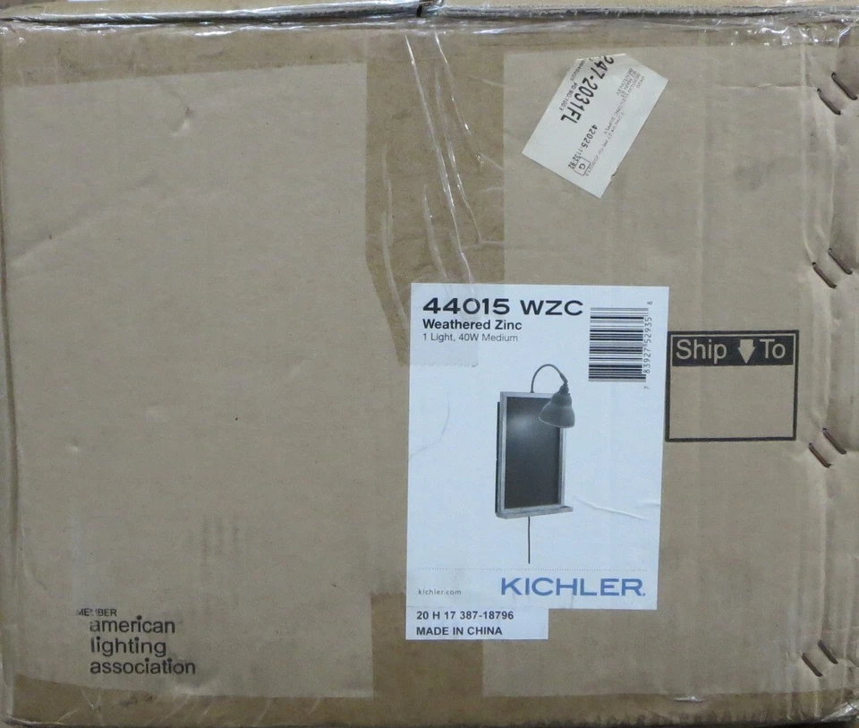 KICHLER LIGHTING 44015WZC LUZ APLIQUE PIZARRA Foto 2 de 3