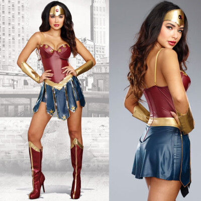 superhero fancy dress ladies Wonder Woman Super Hero Halloween Costume translated-id