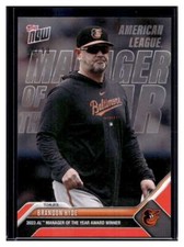 2023 Topps Now #OS-12 Brandon Hyde Manager of the Year Red Parallel Card #d /10