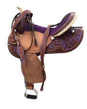 Set di accessori in pelle per bambini giovani adulti Western Horse Barrel Sad...
