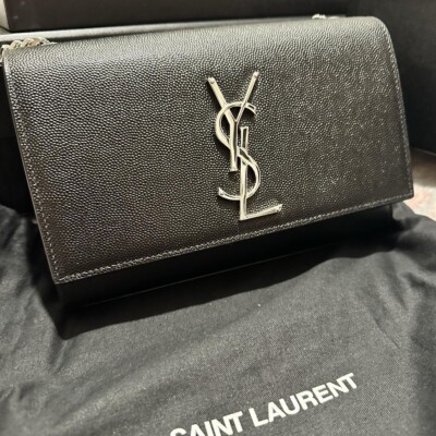 ysl kate small black silver