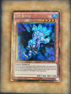 Yugioh Ice Hand PGL3-EN023 Gold Secret Rare 1st Ed NM
