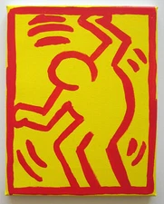 Eric Doeringer 2005 Appropriation 1982 Keith Haring Hand Signed Bootleg Canvas