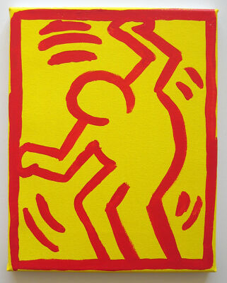 Eric Doeringer 2005 Appropriation Unique 1982 Keith Haring Signed Dated Canvas