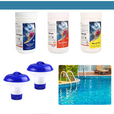 1kg Cleaning Tablet + Floating Chlorine Chemical Dispenser For Swim Hot Tub Pool