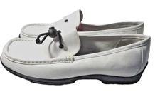 Coup D'etat White Slip-on Drawstring Detailed Loafers Womens Size 8.5B