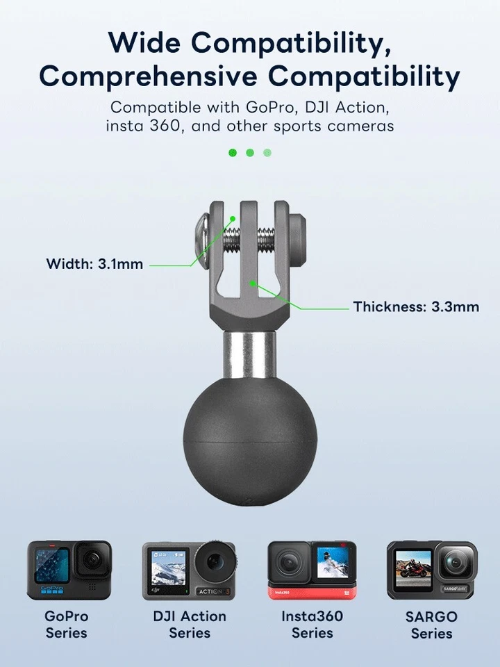 Soporte para accesorios de motocicleta FANAUE manillar soporte espejo para cámara GoPro Foto 2 de 4